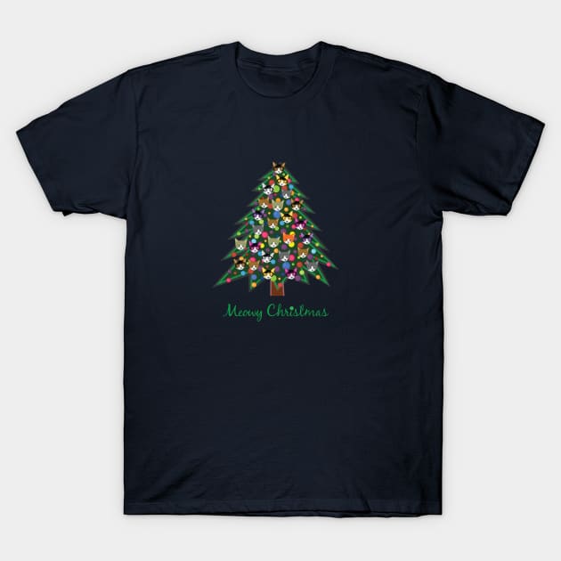 Meowy Christmas T-Shirt by THIRTY16Designs